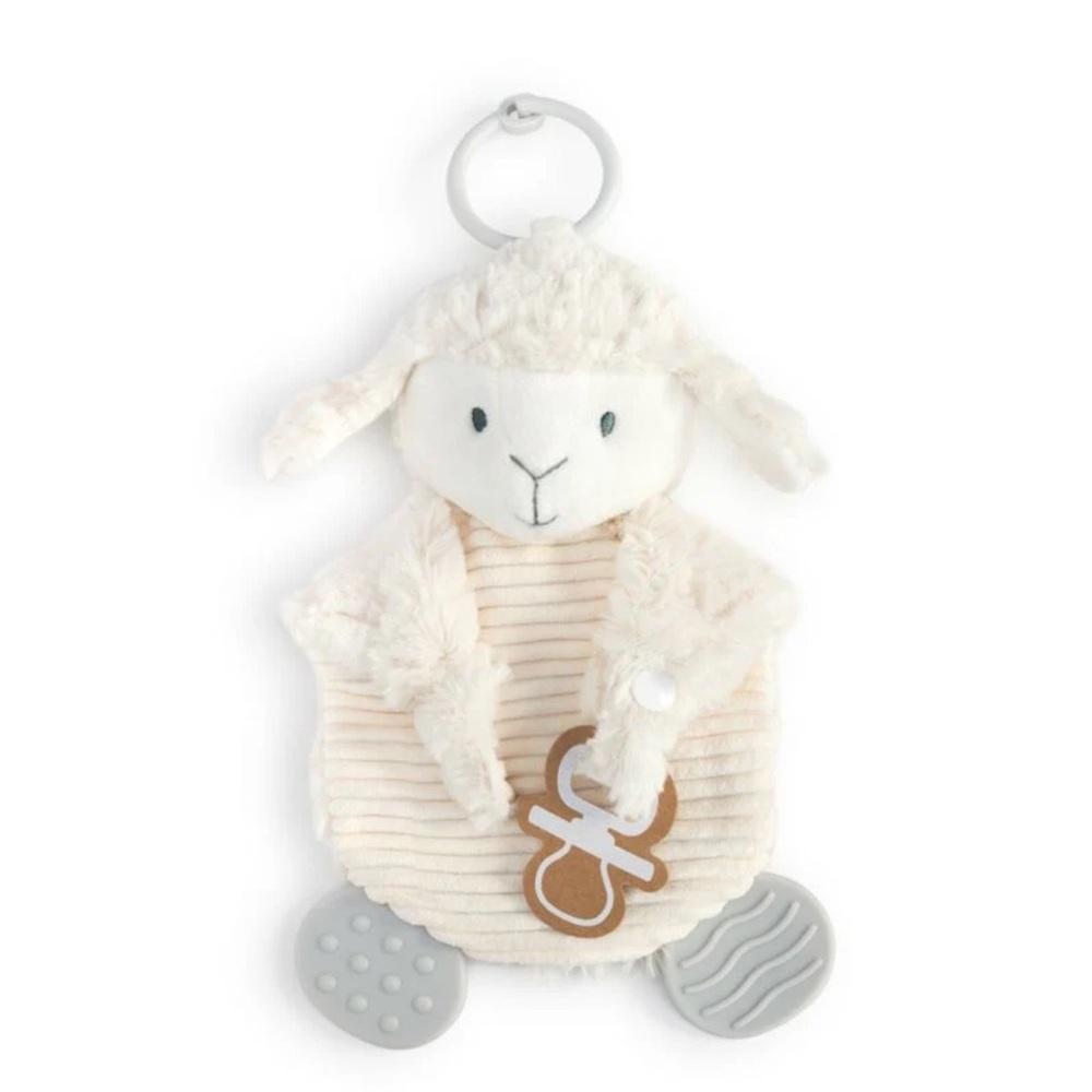 Demdaco Cream Lamb Plush with Teether